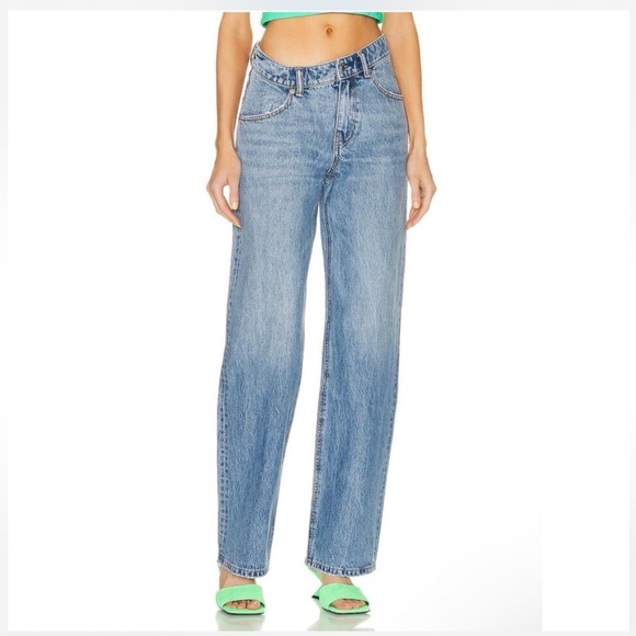 Alexander Wang Denim - Alexander Wang Asymmetric Waistband Jeans in Vintage Light Indigo